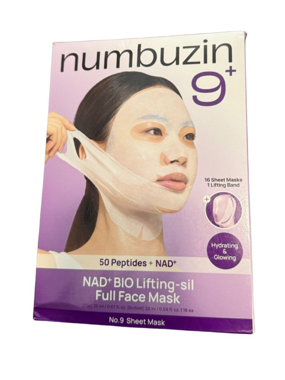 Numbuzin No.9 NAD Bio Lifting Full Cover Facial Mask – 16 Count